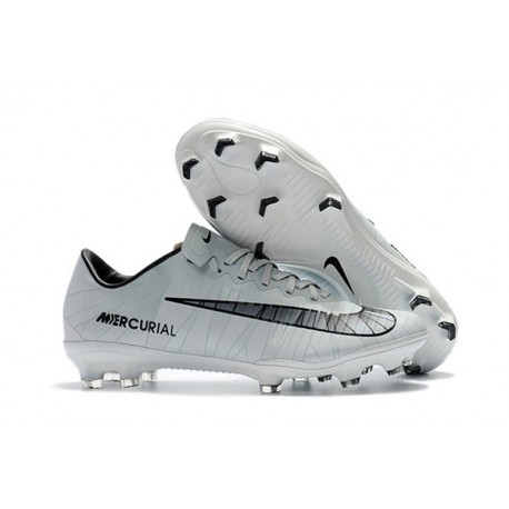 Nike Mercurial Vapor XI FG ACC Crampon Homme CR7 Gris Noir Blanc