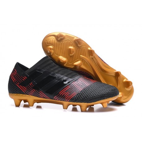 Crampons de Football Hommes - adidas Nemeziz 17+ 360 Agility FG Noir Or Rouge