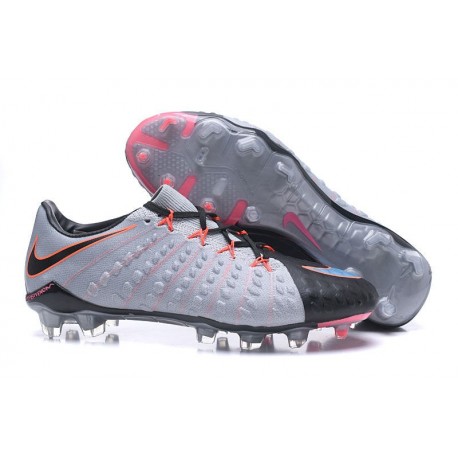 Nouvelles Crampons de Football Nike Hypervenom Phantom III FG Noir Gris Rose