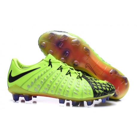 Nouvelles Crampons de Football Nike Hypervenom Phantom III FG Noir Vert Orange