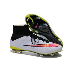 Nouveau Chaussures de Football Nike Mercurial Superfly IV FG Blanc Rose Noir