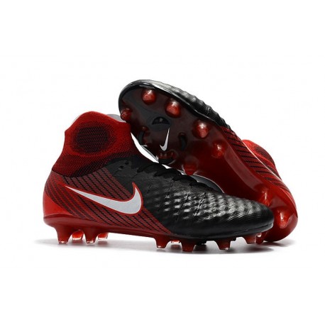 Nike Magista Obra 2 FG Nouveaux 2017 Crampons Foot Noir Blanc Hyper Crimson Clair Crimson