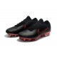 Crampons Pour Hommes - Nike Mercurial Vapor Flyknit Ultra FG Noir Rouge