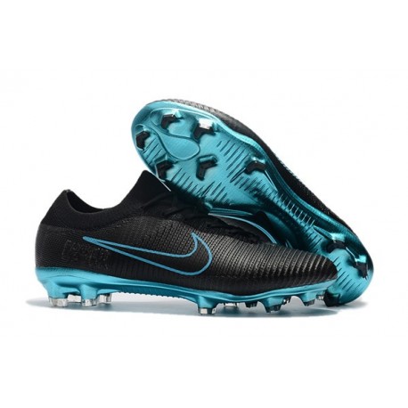 Crampons Pour Hommes - Nike Mercurial Vapor Flyknit Ultra FG Noir Bleu