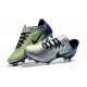 Nike Mercurial Vapor XI FG ACC Crampon Homme Argent Bleu