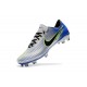 Nike Mercurial Vapor XI FG ACC Crampon Homme Argent Bleu