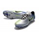 Nike Mercurial Vapor XI FG ACC Crampon Homme Argent Bleu