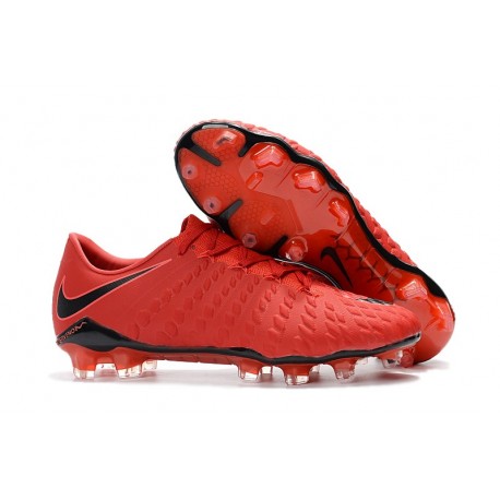 Nouvelles Crampons de Football Nike Hypervenom Phantom III FG Rouge Noir