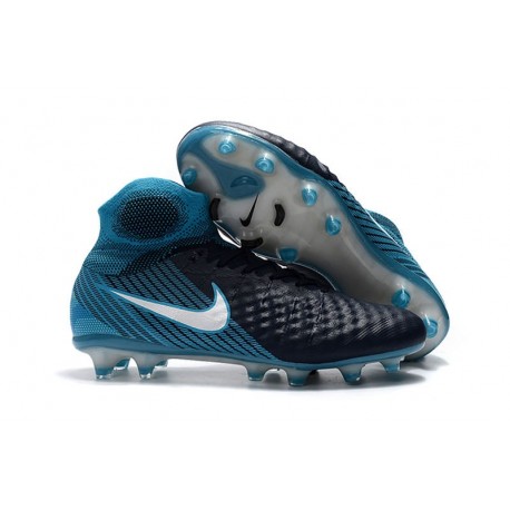 Nike Magista Obra 2 FG Nouveaux Crampons Foot Pour Hommes Blanc Bleu Noir