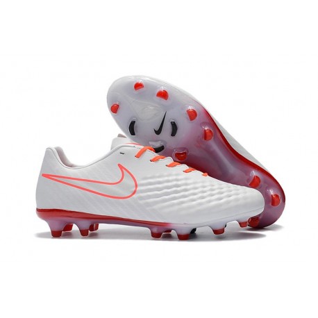 Nouveau Crampons Foot Nike Magista Opus II FG Chaussures Blanc Orange