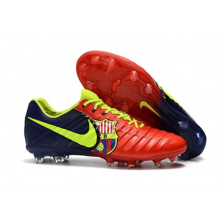 Nouveau Crampons foot Nike Tiempo Legend VII FG Rouge Bleu Volt