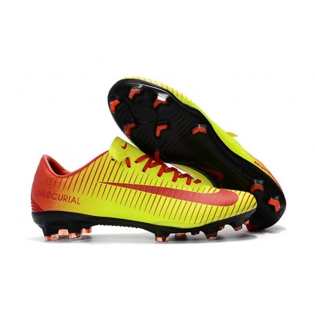 Nike Mercurial Vapor XI FG ACC Crampon Homme Rouge Jaune