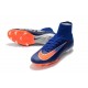Chaussures de football pour Hommes - Nike Mercurial Superfly 5 FG Bleu Royal Chrome Carmin