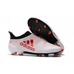 Nouvelle Crampons de Football adidas X 17+ Purespeed FG Blanc Rouge Noir