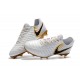 Nouveau Crampons foot Nike Tiempo Legend VII FG Blanc Or Noir