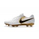 Nouveau Crampons foot Nike Tiempo Legend VII FG Blanc Or Noir