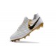 Nouveau Crampons foot Nike Tiempo Legend VII FG Blanc Or Noir