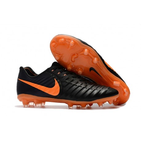 Nouveau Crampons foot Nike Tiempo Legend VII FG Noir Orange