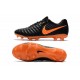 Nouveau Crampons foot Nike Tiempo Legend VII FG Noir Orange