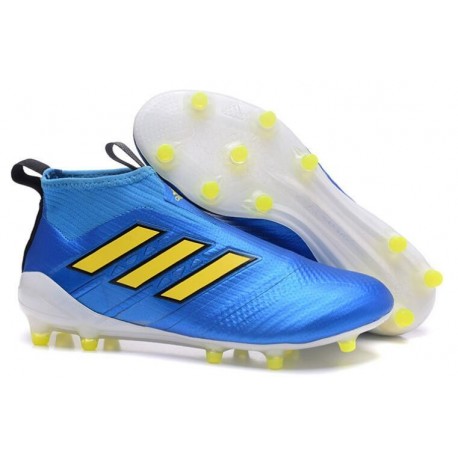 Nouveau Chaussures de Football Adidas Ace16+ Purecontrol FG/AG Bleu Or