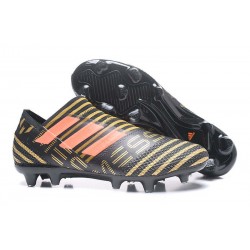 Crampons de Football Hommes - adidas Nemeziz 17+ 360 Agility FG Noir Rouge Tactile Gold Metallic