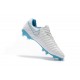 Nouveau Crampons foot Nike Tiempo Legend VII FG Blanc Bleu