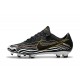 Nike Mercurial Vapor XI FG ACC Crampon Homme Noir Blanc Or