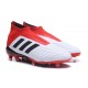 Chaussures adidas - Crampons Foot Adidas Predator 18+ FG Blanc Noir Rouge