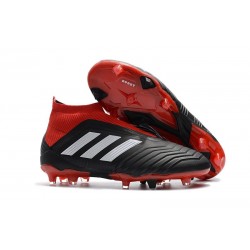 Chaussures adidas - Crampons Foot Adidas Predator 18+ FG Noir Rouge Blanc