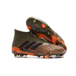 Chaussures adidas - Crampons Foot Adidas Predator 18+ FG Olive Noir Orange Vif