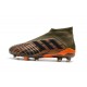 Chaussures adidas - Crampons Foot Adidas Predator 18+ FG Olive Noir Orange Vif