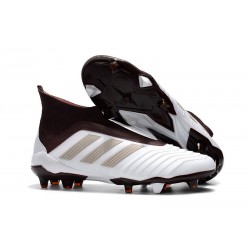 Chaussures adidas - Crampons Foot Adidas Predator 18+ FG Brun Blanc