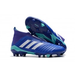 Chaussures adidas - Crampons Foot Adidas Predator 18+ FG Bleu Blanc