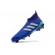Chaussures adidas - Crampons Foot Adidas Predator 18+ FG Bleu Blanc