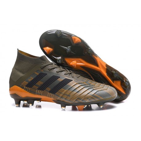 adidas Predator 18.1 FG - Chaussures de Football Adidas Olive Noir Orange Vif