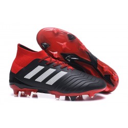 adidas Predator 18.1 FG - Chaussures de Football Adidas Noir Rouge Blanc