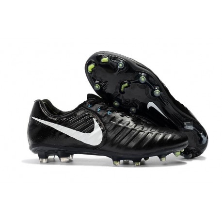 Nouveau Crampons foot Nike Tiempo Legend VII FG Noir Blanc