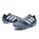 Chaussures Foot adidas - Adidas Nemeziz Messi 17.1 FG Gris Noir Bleu