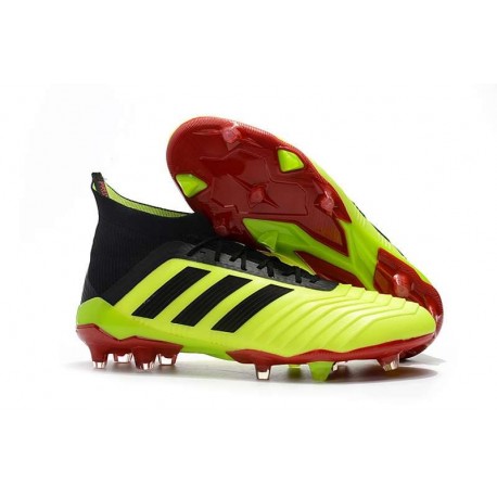 adidas Predator 18.1 FG - Chaussures de Football Adidas Volt Noir Rouge