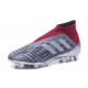 Chaussures adidas - Crampons Foot Adidas Predator 18+ FG Pogba Gris Rouge