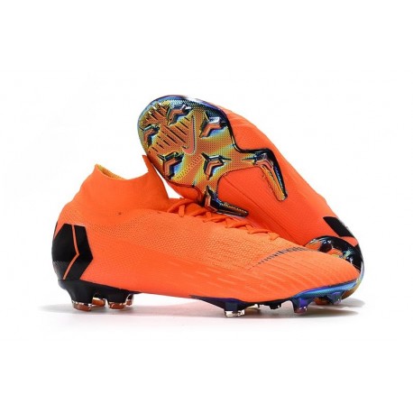 Nouvelles Chaussures de football Nike Mercurial Superfly VI 360 Elite FG Orange Noir Volt