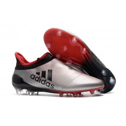 Nouvelle Crampons de Football adidas X 17+ Purespeed FG Argenté Rouge Noir
