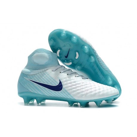 Nike Magista Obra 2 FG Nouveaux Crampons Foot Pour Hommes Blanc Bleu