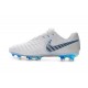 Nouveau Crampons foot Nike Tiempo Legend VII Elite FG Blanc Gris Métallique Bleu Héros