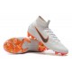 Nouvelles Chaussures de football Nike Mercurial Superfly VI 360 Elite FG Blanc Gris Métallique Orange Total