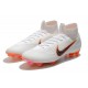 Nouvelles Chaussures de football Nike Mercurial Superfly VI 360 Elite FG Blanc Gris Métallique Orange Total