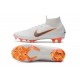Nouvelles Chaussures de football Nike Mercurial Superfly VI 360 Elite FG Blanc Gris Métallique Orange Total