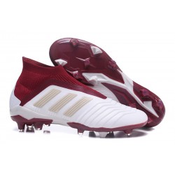 Chaussures adidas - Crampons Foot Adidas Predator 18+ FG Blanc Rouge