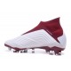 Chaussures adidas - Crampons Foot Adidas Predator 18+ FG Blanc Rouge