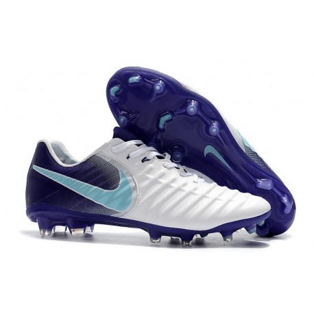 Nouveau Crampons foot Nike Tiempo Legend VII FG Blanc Violet